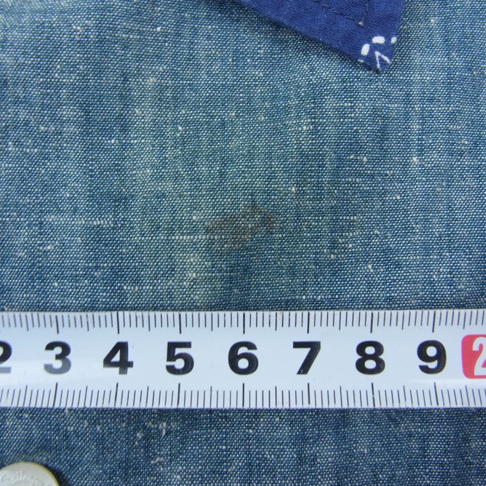 CHALLENGER チャレンジャー CLG-SH011-007 バンダナ柄 シャンブレー 長袖 シャツ インディゴブルー系 M【中古】