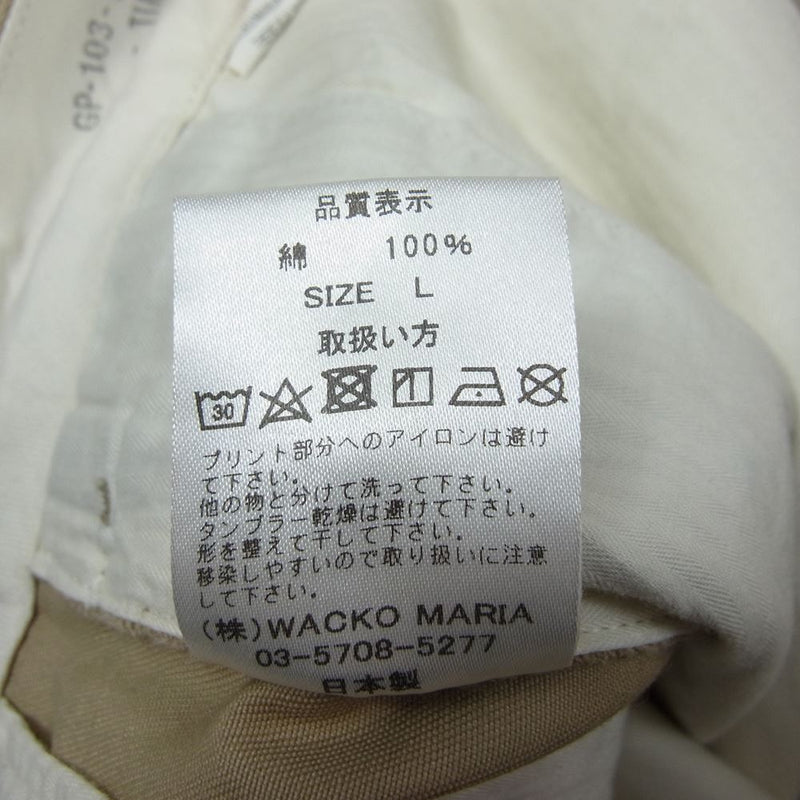 WACKO MARIA ワコマリア GP-103 BLANK LINE CHINO TROUSERS TYPE-2 チノパン トラウザー パンツ ベージュ系 L【中古】