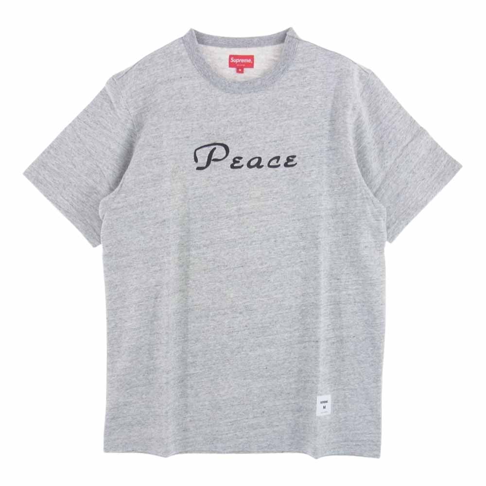 Supreme シュプリーム 18AW Peace S/S Top ロゴ プリント 半袖 Tシャツ グレー系 M【新古品】【未使用】【中古】