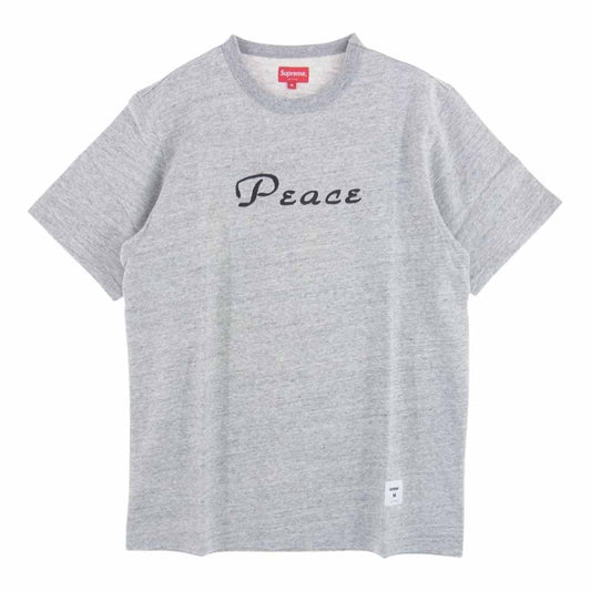 Supreme シュプリーム 18AW Peace S/S Top ロゴ プリント 半袖 Tシャツ グレー系 M【新古品】【未使用】【中古】