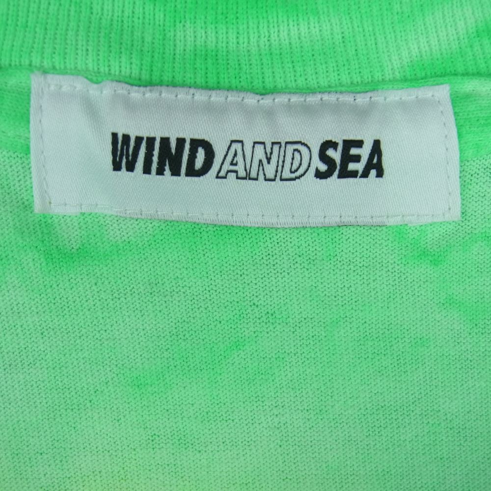 WIND AND SEA ウィンダンシー TIEDYE T-SHIRT クルーネック タイダイ 半袖 Tシャツ TEE ライトグリーン系 イエロー系 S【中古】