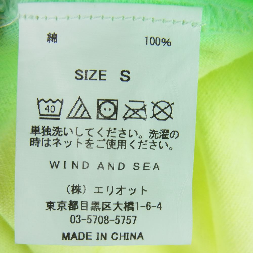 WIND AND SEA ウィンダンシー TIEDYE T-SHIRT クルーネック タイダイ 半袖 Tシャツ TEE ライトグリーン系 イエロー系 S【中古】