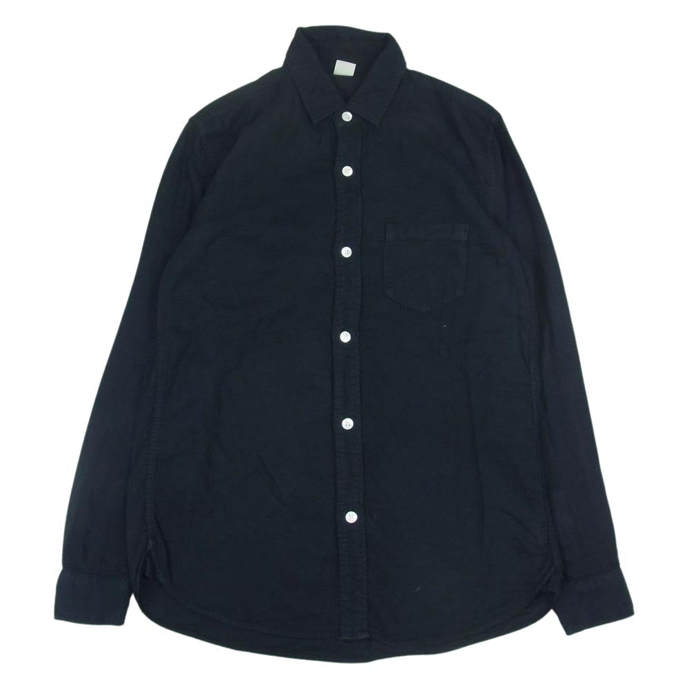 Ron Herman ロンハーマン 412070127-1071 マチ付 コットン 長袖 シャツ ブラック ブラック系 S【中古】