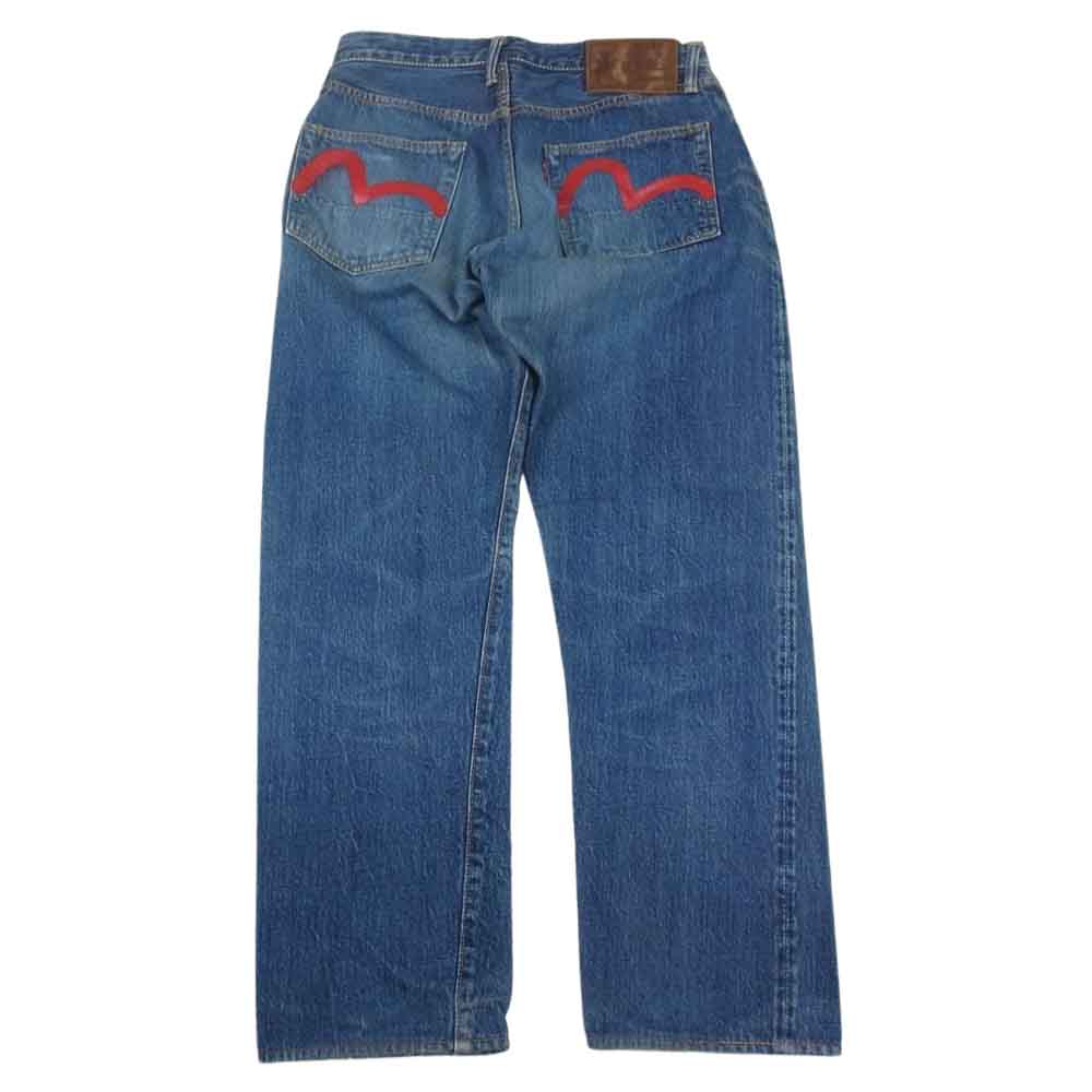 EVISU エヴィス PARIS パリス レッド カモメ ペイント 赤耳  デニム パンツ  インディゴブルー系 30【中古】