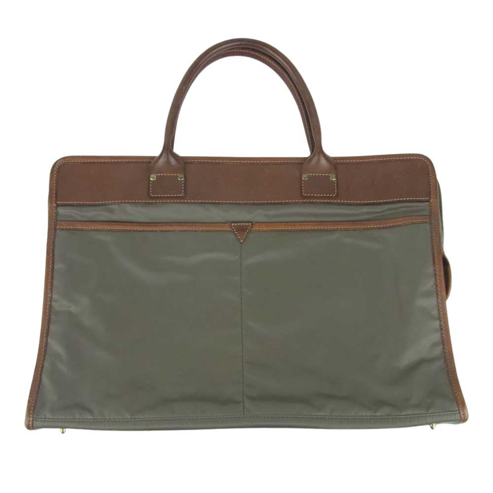 Felisi フェリージ 14-43 レザー ナイロン ブリーフケース 手提げ トート バッグ ブラウン系 グレイッシュカーキ系【中古】