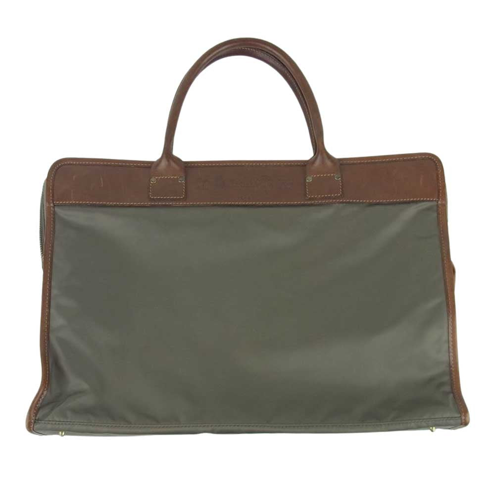 Felisi フェリージ 14-43 レザー ナイロン ブリーフケース 手提げ トート バッグ ブラウン系 グレイッシュカーキ系【中古】