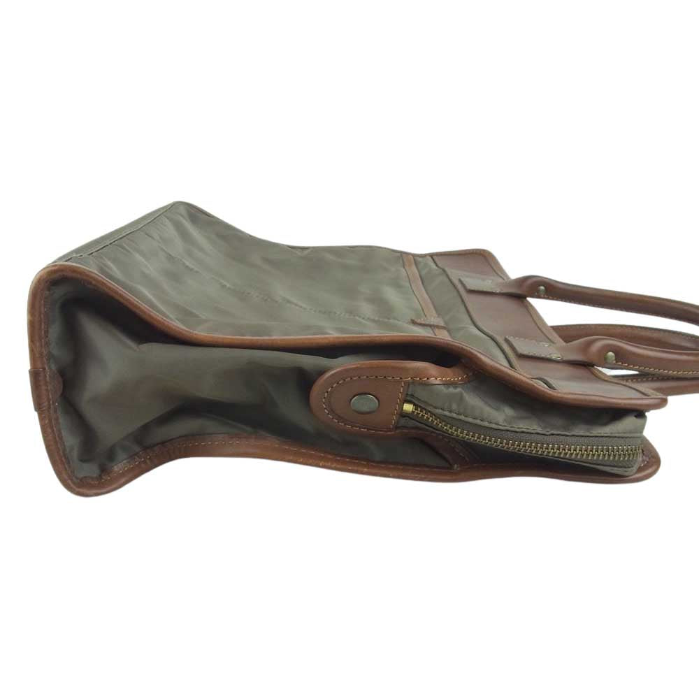 Felisi フェリージ 14-43 レザー ナイロン ブリーフケース 手提げ トート バッグ ブラウン系 グレイッシュカーキ系【中古】