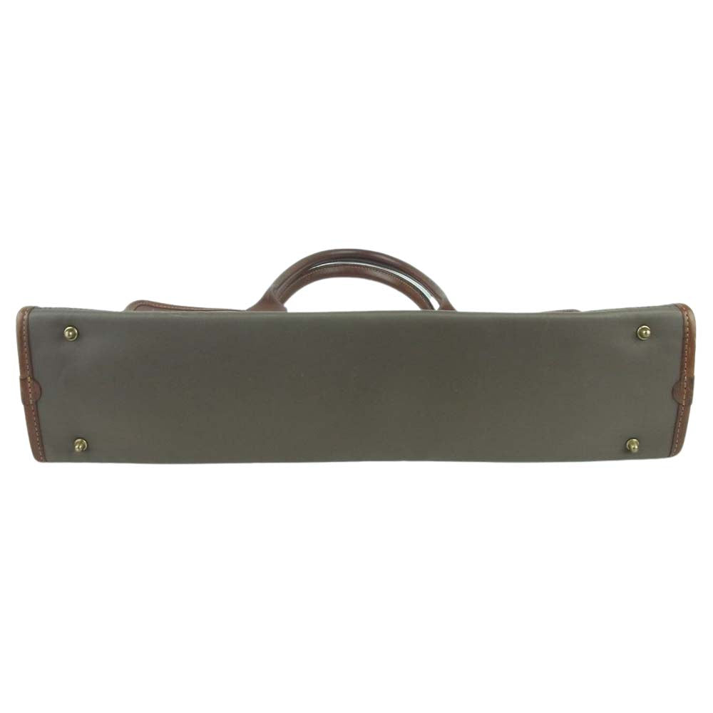 Felisi フェリージ 14-43 レザー ナイロン ブリーフケース 手提げ トート バッグ ブラウン系 グレイッシュカーキ系【中古】