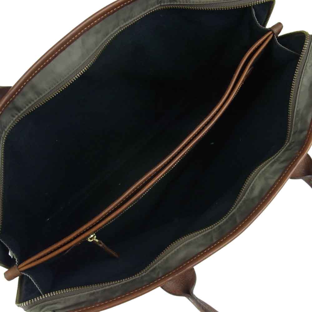 Felisi フェリージ 14-43 レザー ナイロン ブリーフケース 手提げ トート バッグ ブラウン系 グレイッシュカーキ系【中古】