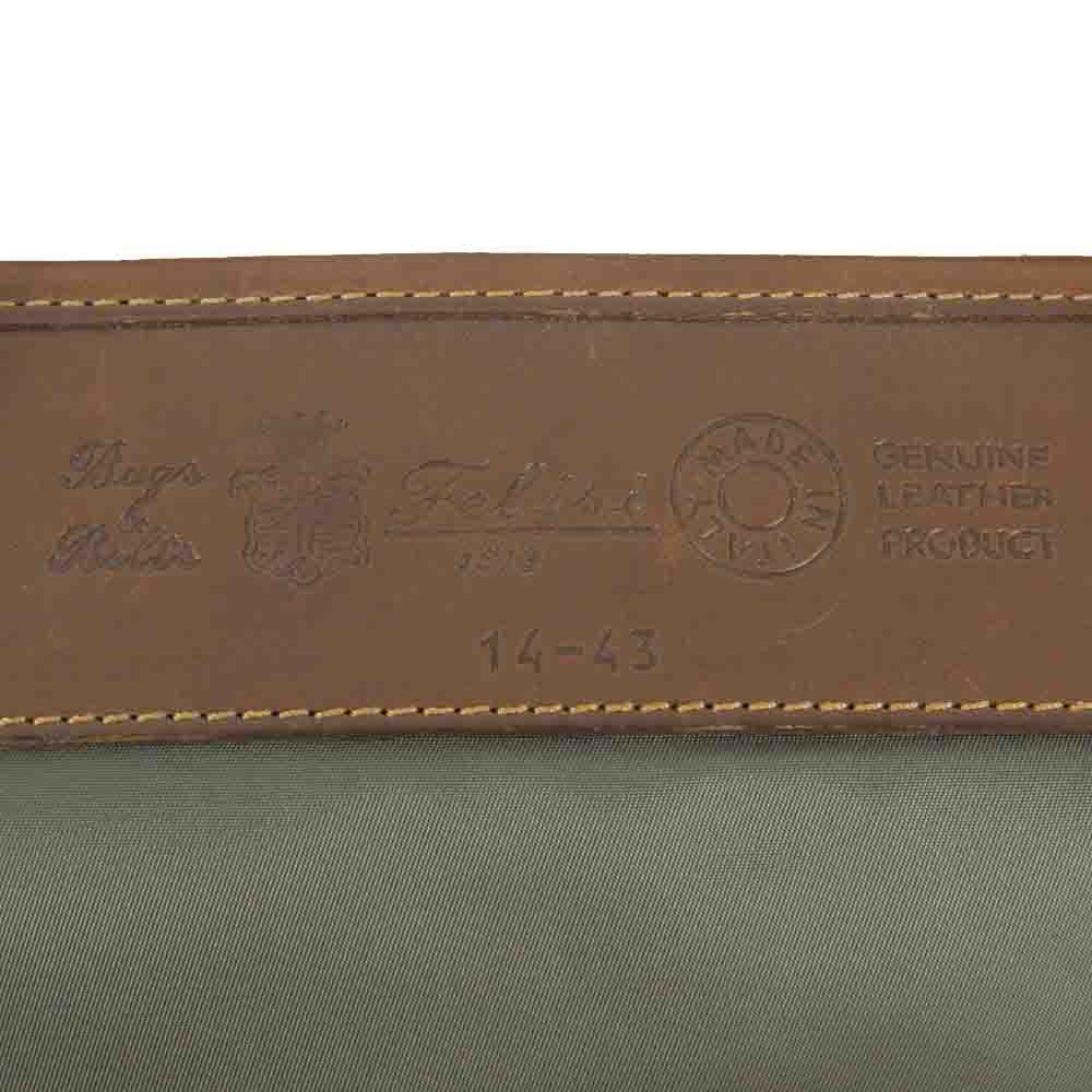Felisi フェリージ 14-43 レザー ナイロン ブリーフケース 手提げ トート バッグ ブラウン系 グレイッシュカーキ系【中古】