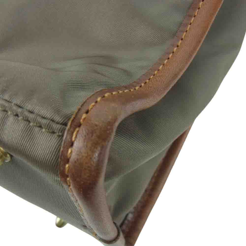 Felisi フェリージ 14-43 レザー ナイロン ブリーフケース 手提げ トート バッグ ブラウン系 グレイッシュカーキ系【中古】