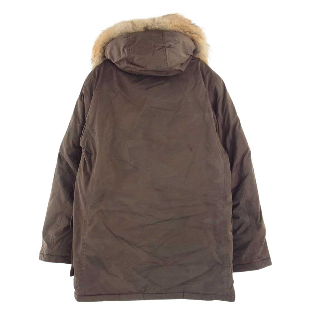 WOOLRICH ウールリッチ 1402066 ARCTIC PARKA アークティックパーカ カモフラ柄 コヨーテファー付 フーディダウン カーキ系 USA M【中古】