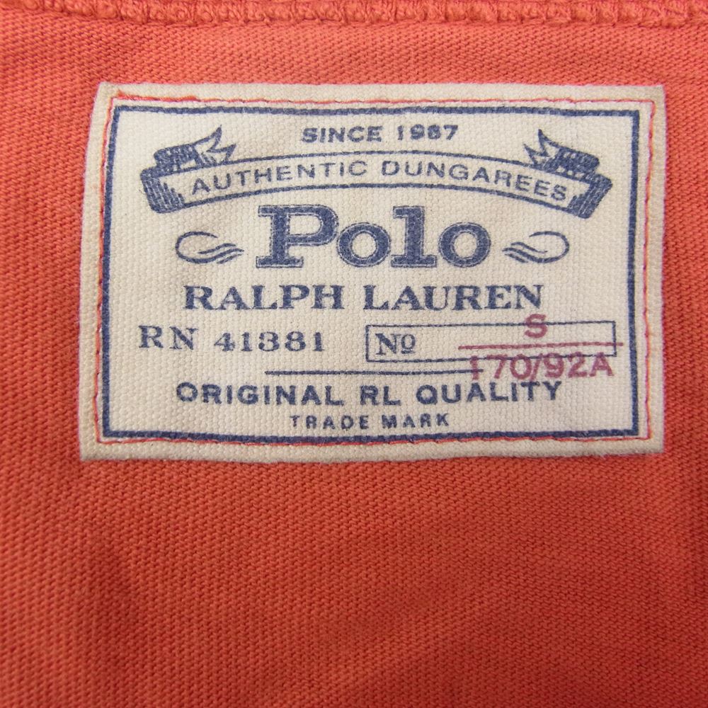 POLO RALPH LAUREN ポロ・ラルフローレン アンカー ロゴ プリント 半袖 Tシャツ レッド系 S【中古】