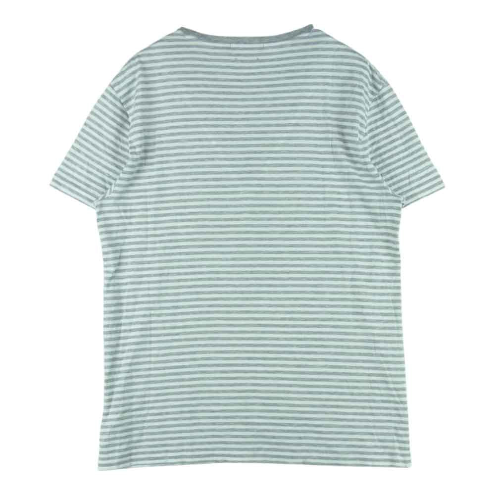 POLO RALPH LAUREN ポロ・ラルフローレン CUSTOM SLIM FIT カスタム スリム フィット ポケット ボーダー 半袖 Tシャツ グレー系 ホワイト系 S【中古】