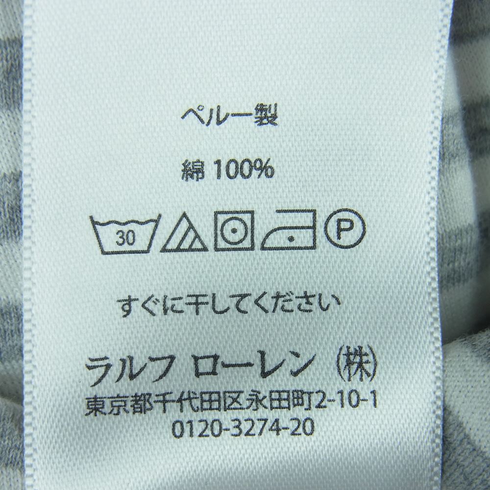 POLO RALPH LAUREN ポロ・ラルフローレン CUSTOM SLIM FIT カスタム スリム フィット ポケット ボーダー 半袖 Tシャツ グレー系 ホワイト系 S【中古】