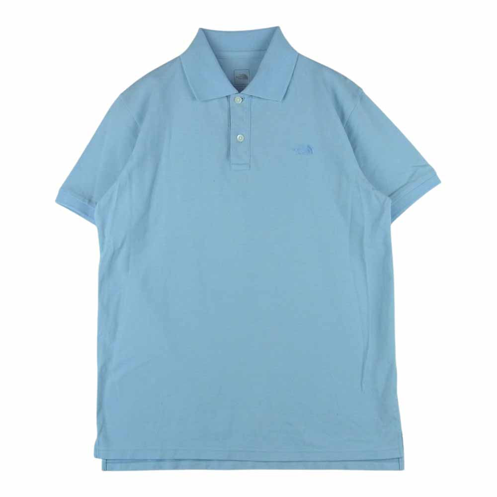 THE NORTH FACE ノースフェイス NT21938 Cool Business Polo クール ビジネス 半袖 ポロ シャツ ライトブルー系 M【中古】