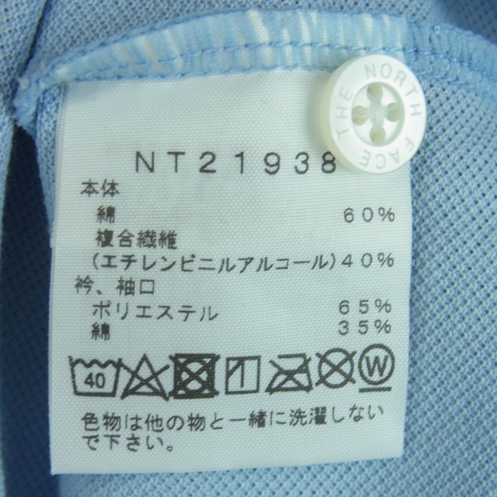 THE NORTH FACE ノースフェイス NT21938 Cool Business Polo クール ビジネス 半袖 ポロ シャツ ライトブルー系 M【中古】