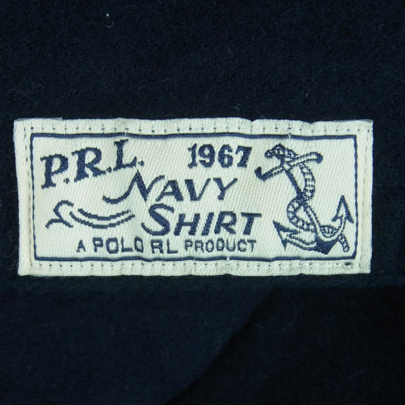 POLO RALPH LAUREN ポロ・ラルフローレン PRL NAVY SHIRT ウール ワーク 長袖 シャツ フィリピン製 ダークネイビー系 S【中古】