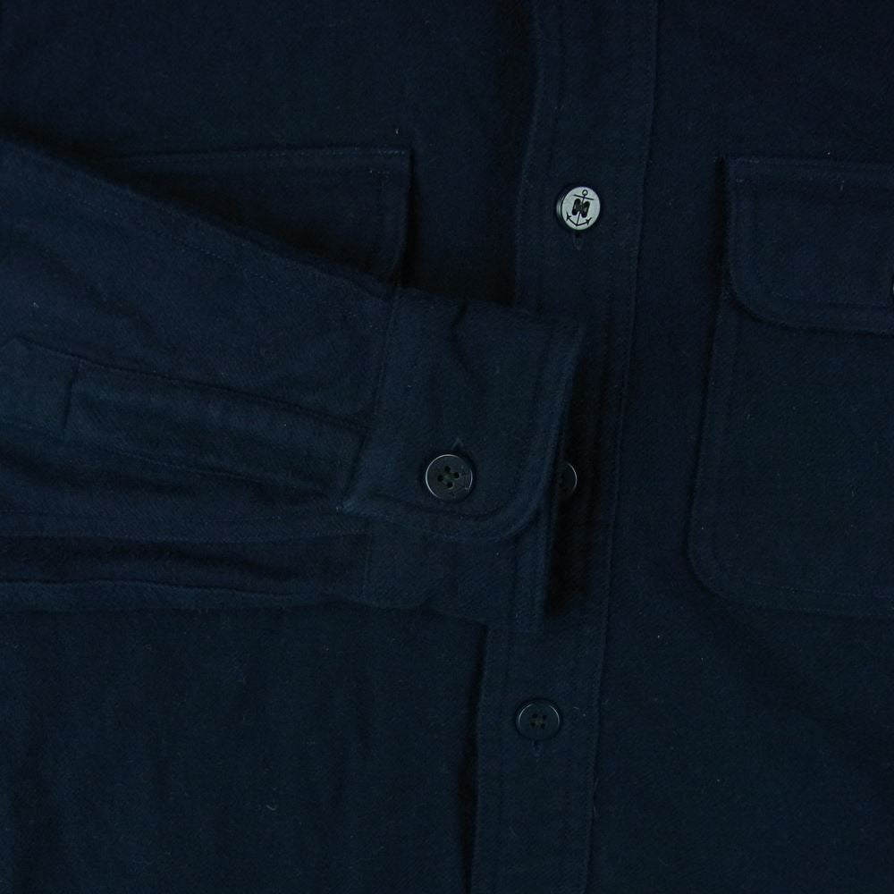 POLO RALPH LAUREN ポロ・ラルフローレン PRL NAVY SHIRT ウール ワーク 長袖 シャツ フィリピン製 ダークネイビー系 S【中古】