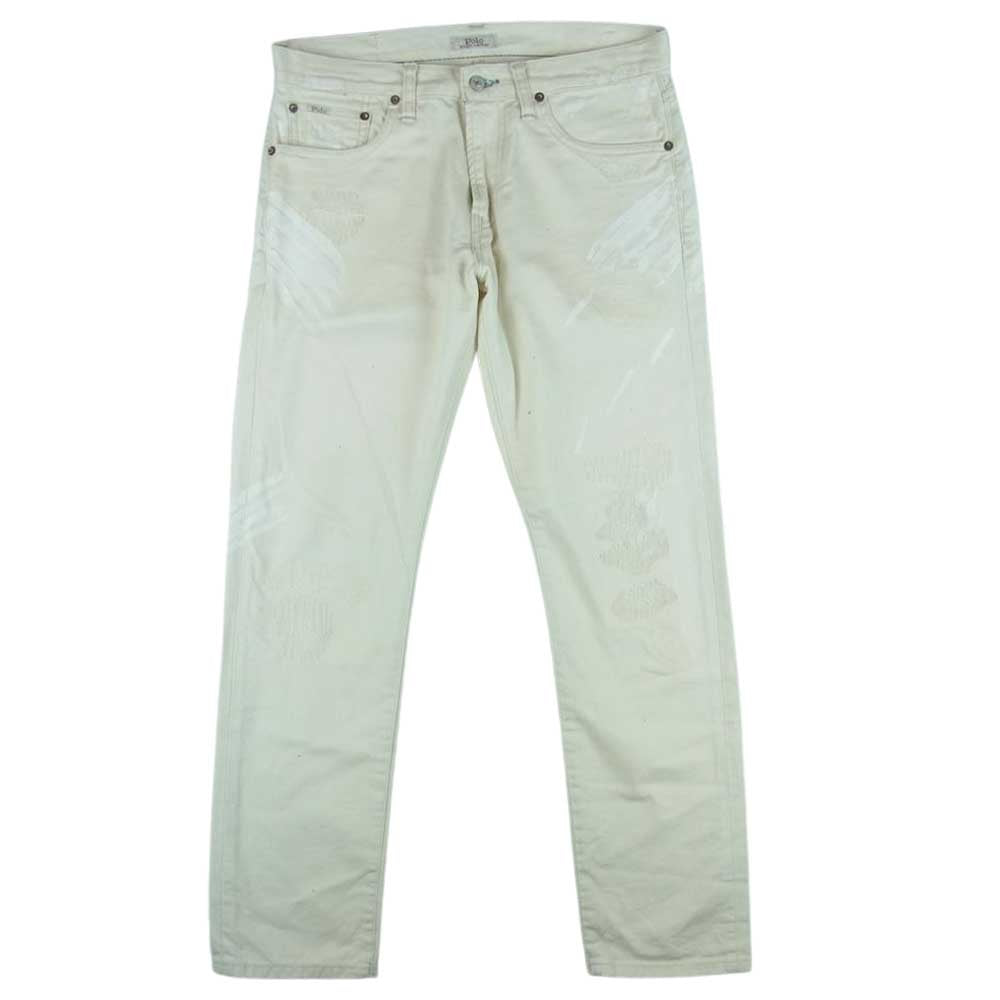 POLO RALPH LAUREN ポロ・ラルフローレン SLIM スリム デニム パンツ エジプト製 オフホワイト系 30【中古】