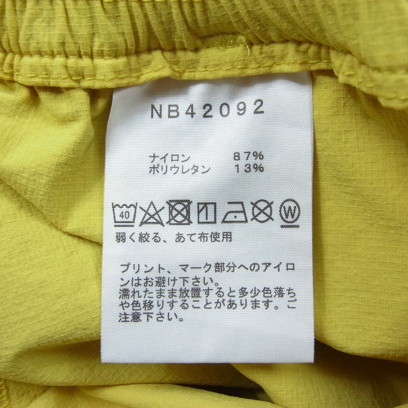 THE NORTH FACE ノースフェイス NB42092 Reaxion Dry Shorts リアクション ドライ ショーツ パンツ イエロー系 M【中古】