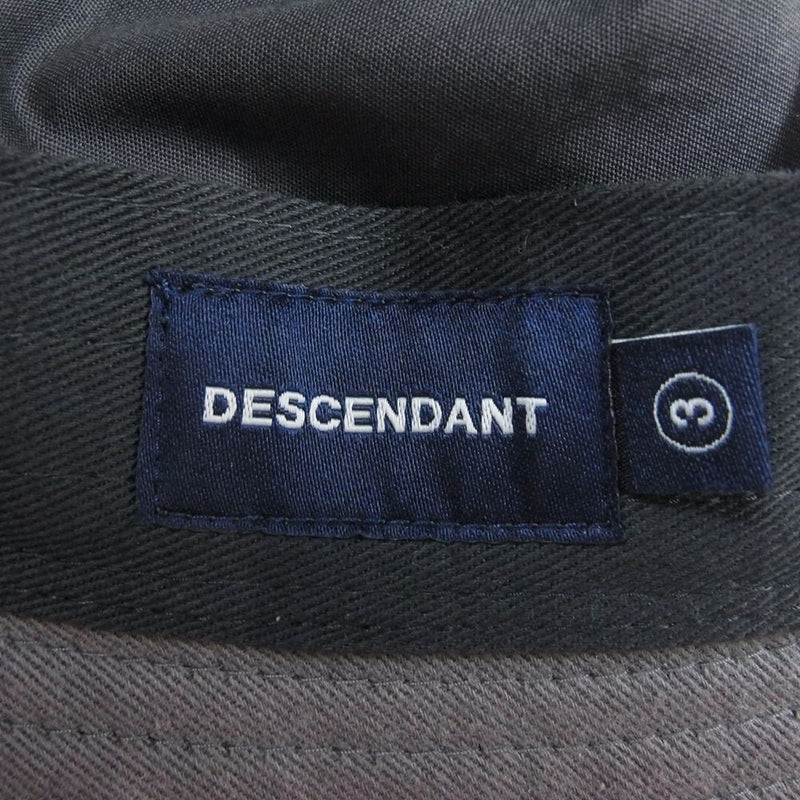 DESCENDANT ディセンダント 加工 コットン バケット ハット　 グレー系 3【中古】