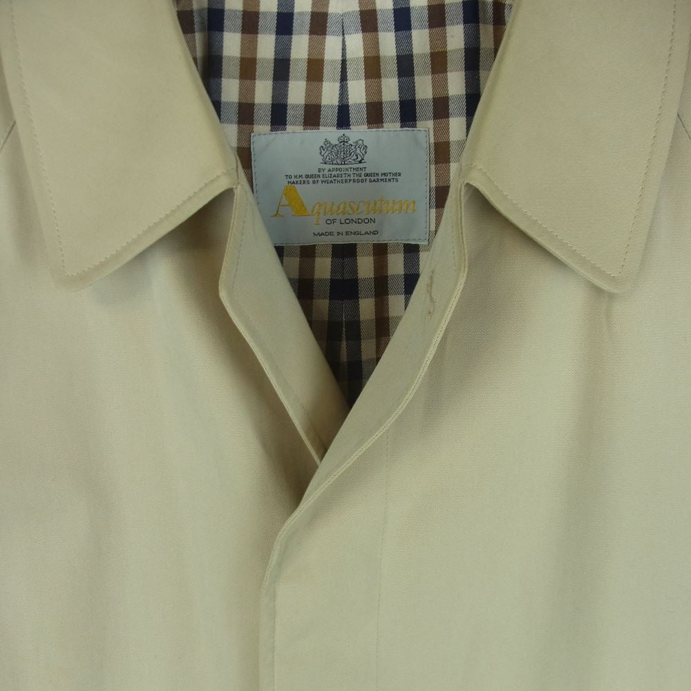 Aquascutum アクアスキュータム 英国製 裏地チェック ステンカラー