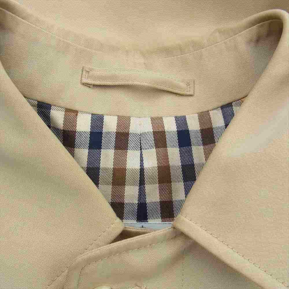 Aquascutum アクアスキュータム 英国製 裏地チェック ステンカラー コート コットン ベージュ系 サイズ表記なし【中古】