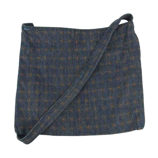 VISVIM ビズビム 216903003004 ICT MUSETTE CANVAS 刺し子 キャンバス ショルダー バッグ インディゴブルー系 オレンジ系【中古】