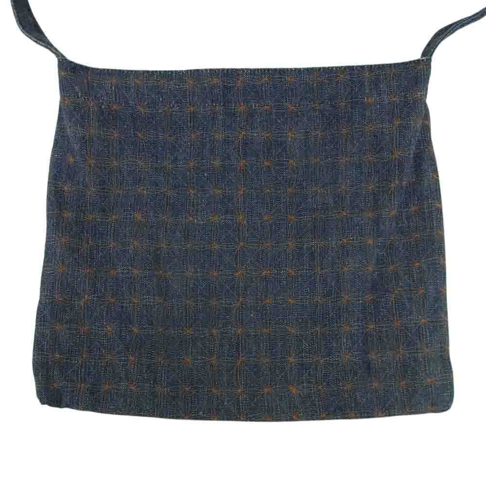 VISVIM ビズビム 216903003004 ICT MUSETTE CANVAS 刺し子 キャンバス ショルダー バッグ インディゴブルー系 オレンジ系【中古】