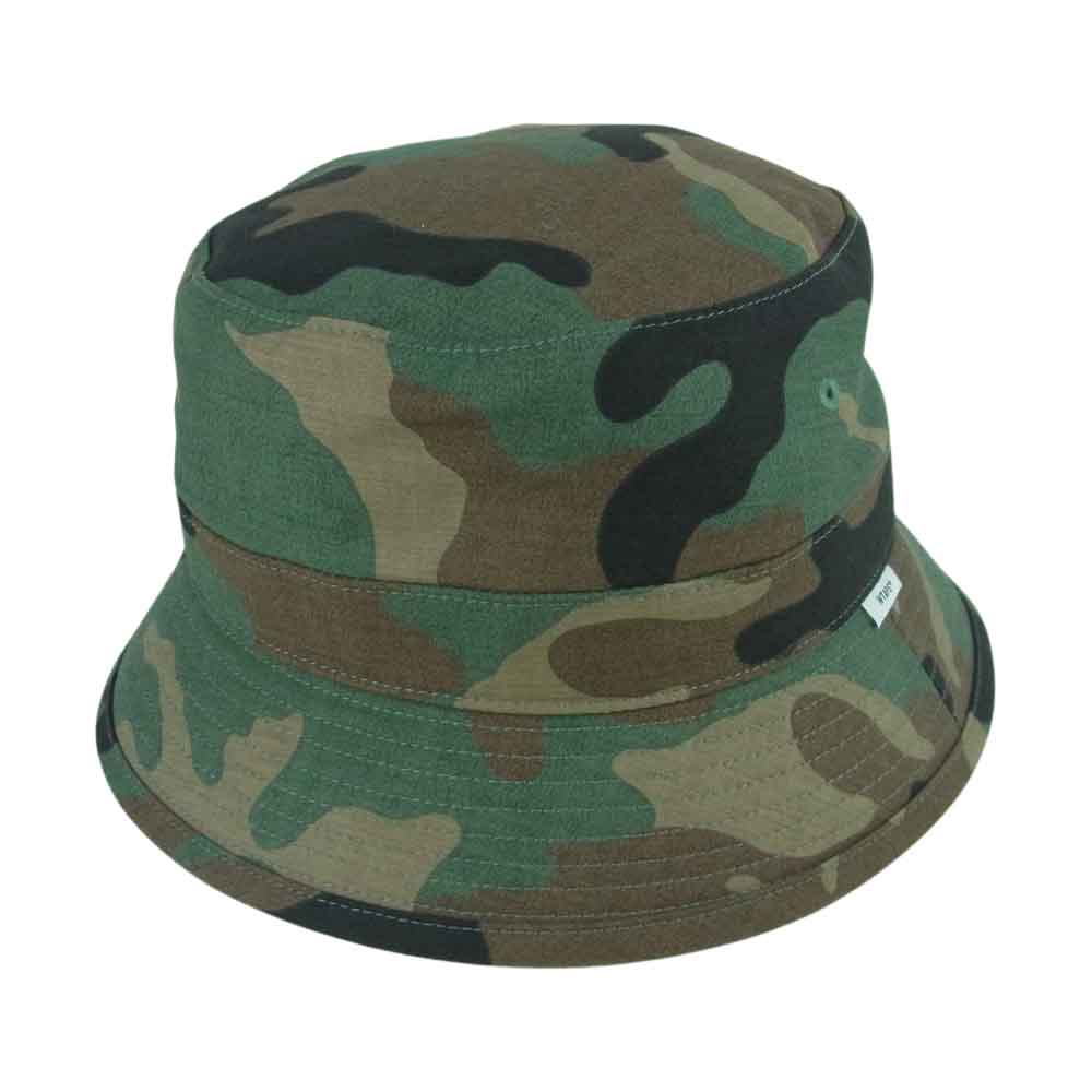 WTAPS ダブルタップス 20AW 202HCDT-HT15 BUCKET HAT COTTON SATIN CAMO カモ コットン サテン バケット ハット グリーン系 ブラウン系 03【中古】