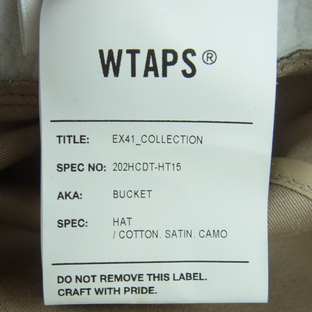 WTAPS ダブルタップス 20AW 202HCDT-HT15 BUCKET HAT COTTON SATIN CAMO カモ コットン サテン バケット ハット グリーン系 ブラウン系 03【中古】