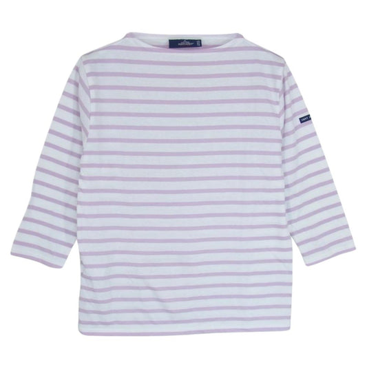 SAINT JAMES セントジェームス ウェッソン ボーダー ７分丈 カットソー ピンク系 XS【中古】