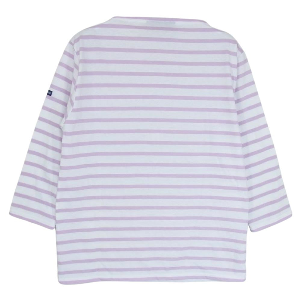 SAINT JAMES セントジェームス ウェッソン ボーダー ７分丈 カットソー ピンク系 XS【中古】