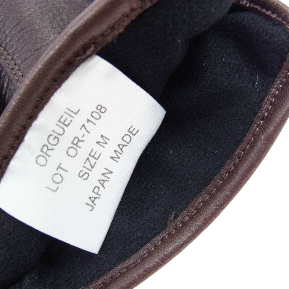 ORGUEIL オルゲイユ OR-7108 Leather Gloves レザー グローブ ブラウン系 M【中古】