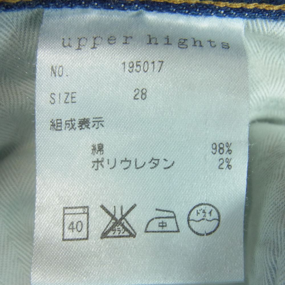 アッパーハイツ 195017 コットンストレッチ アンクルスリム デニム パンツ インディゴブルー系 28【中古】