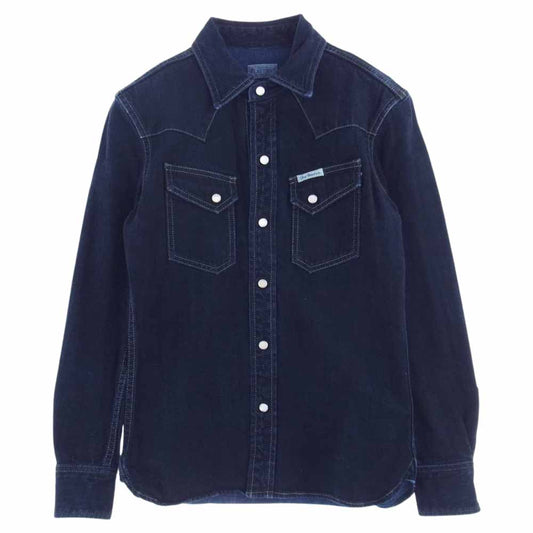 THE FLAT HEAD ザフラットヘッド デニム ウエスタン 長袖 シャツ インディゴブルー系 XS【中古】