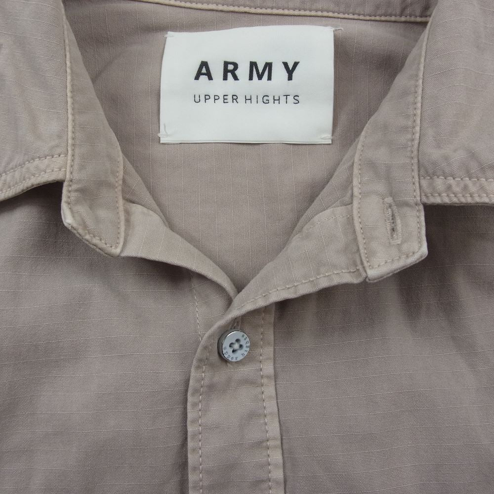 アッパーハイツ 420A343 ARMY THE DIXIE ミリタリー シャツ ベージュ系 S【中古】