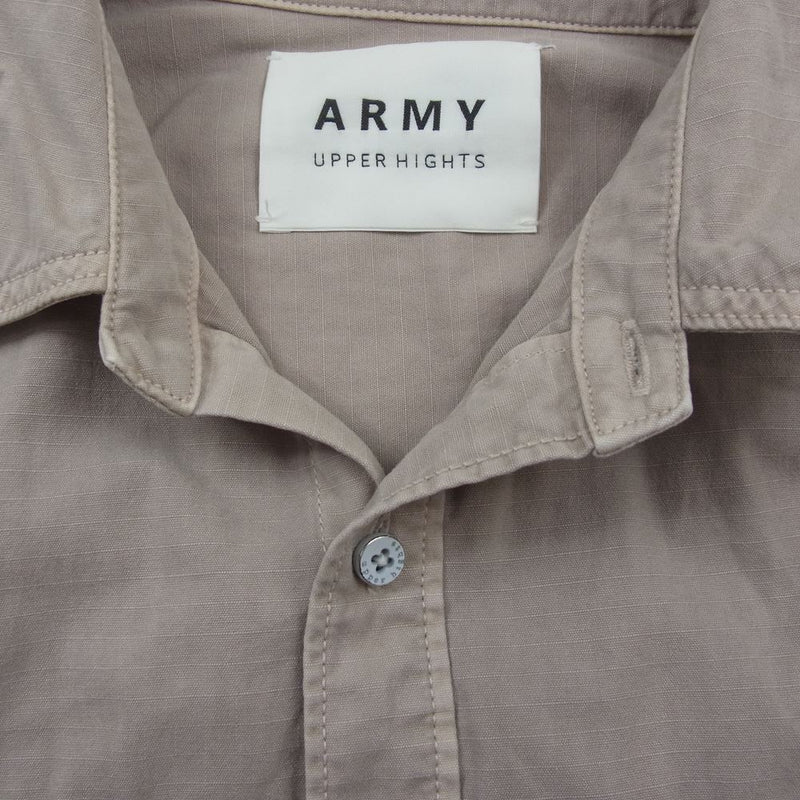 アッパーハイツ 420A343 ARMY THE DIXIE ミリタリー シャツ ベージュ系 S【中古】