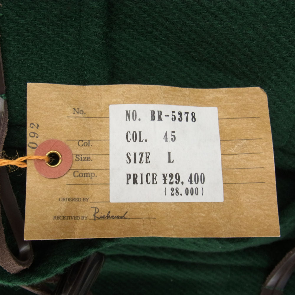 バーンズ BR-5378 ウール ダッフル コート  グリーン系 40【美品】【中古】