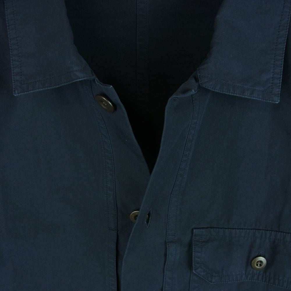 グランシャツ コットン シャツ ジャケット イタリア製 ネイビー系 39 15.5【中古】