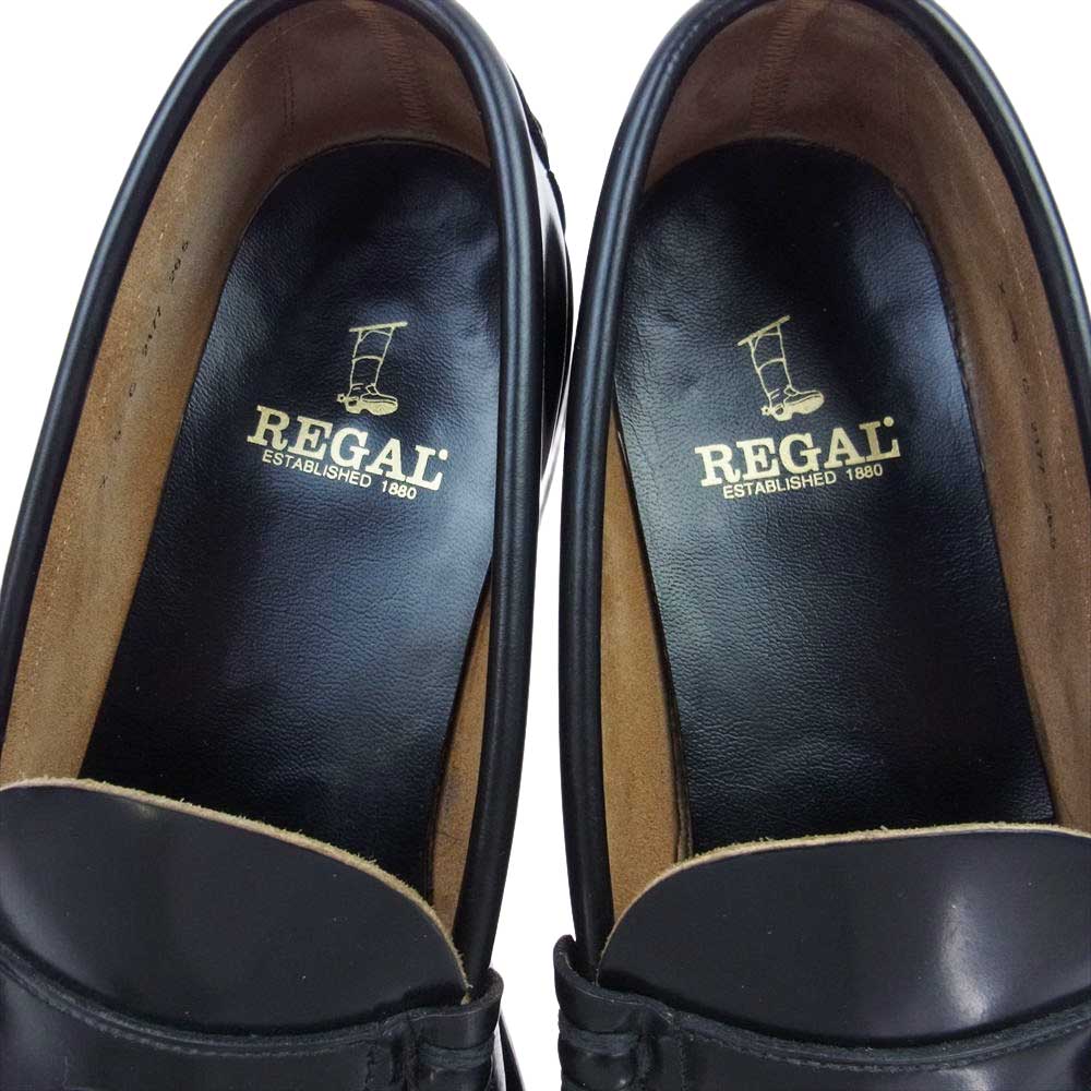 REGAL リーガル 2177 コインローファー シューズ 革靴 ブラック系 26.5cm【中古】