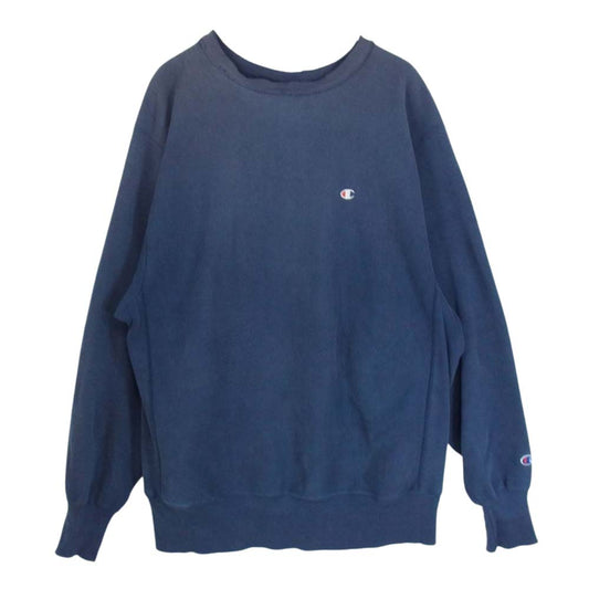 Champion チャンピオン ビンテージ 90s USA製 Reverse Weave リバースウィーブ 目あり スウェット ブルー系 XL【中古】