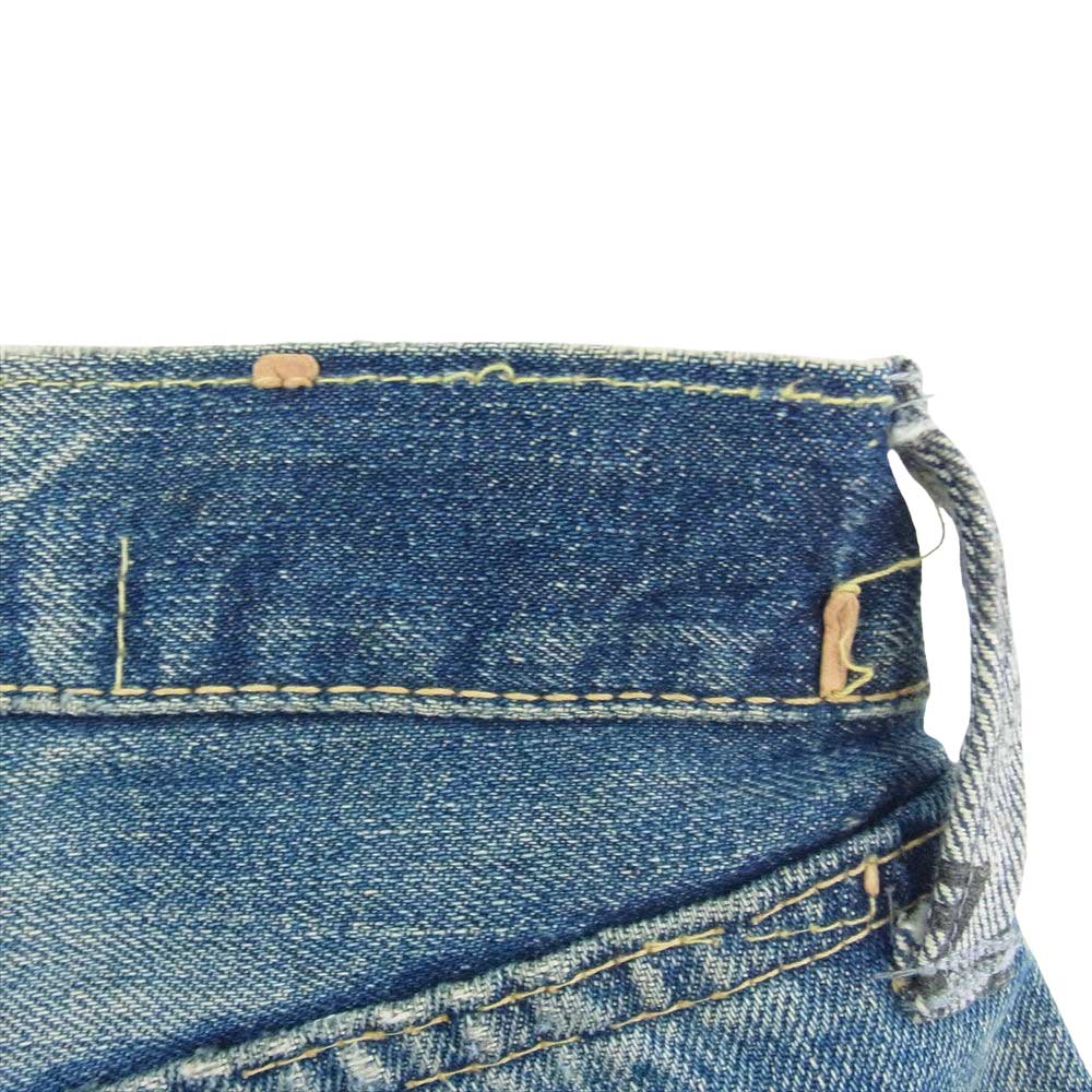 Levi's リーバイス 50s 60s 501XX オリジナル ヴィンテージ デニムパンツ 刻印S 足長R Vステッチ ループズレ 赤耳 リペア  インディゴブルー系【中古】