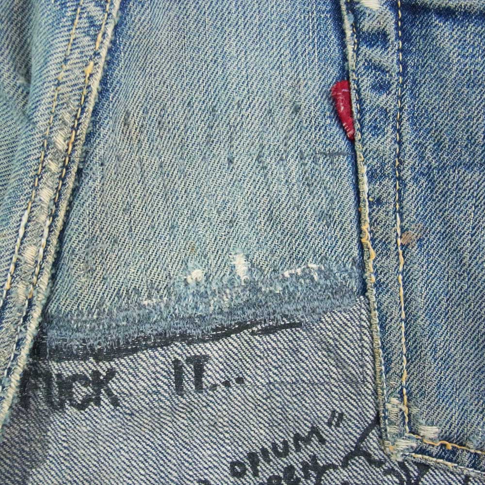 Levi's リーバイス 50s 60s 501XX オリジナル ヴィンテージ デニムパンツ 刻印S 足長R Vステッチ ループズレ 赤耳 リペア  インディゴブルー系【中古】