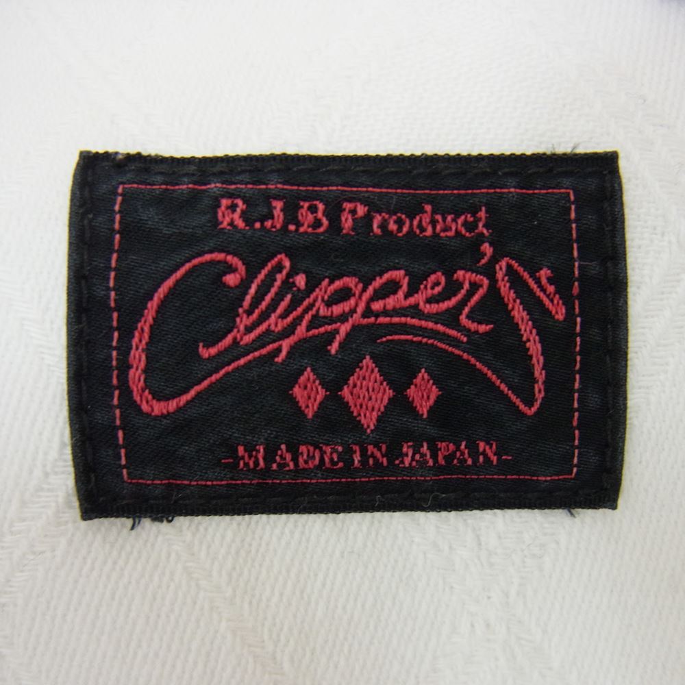 R.J.B アールジェイビー CLIPPERS 刺繍 シャツ ホワイト系 40【中古】