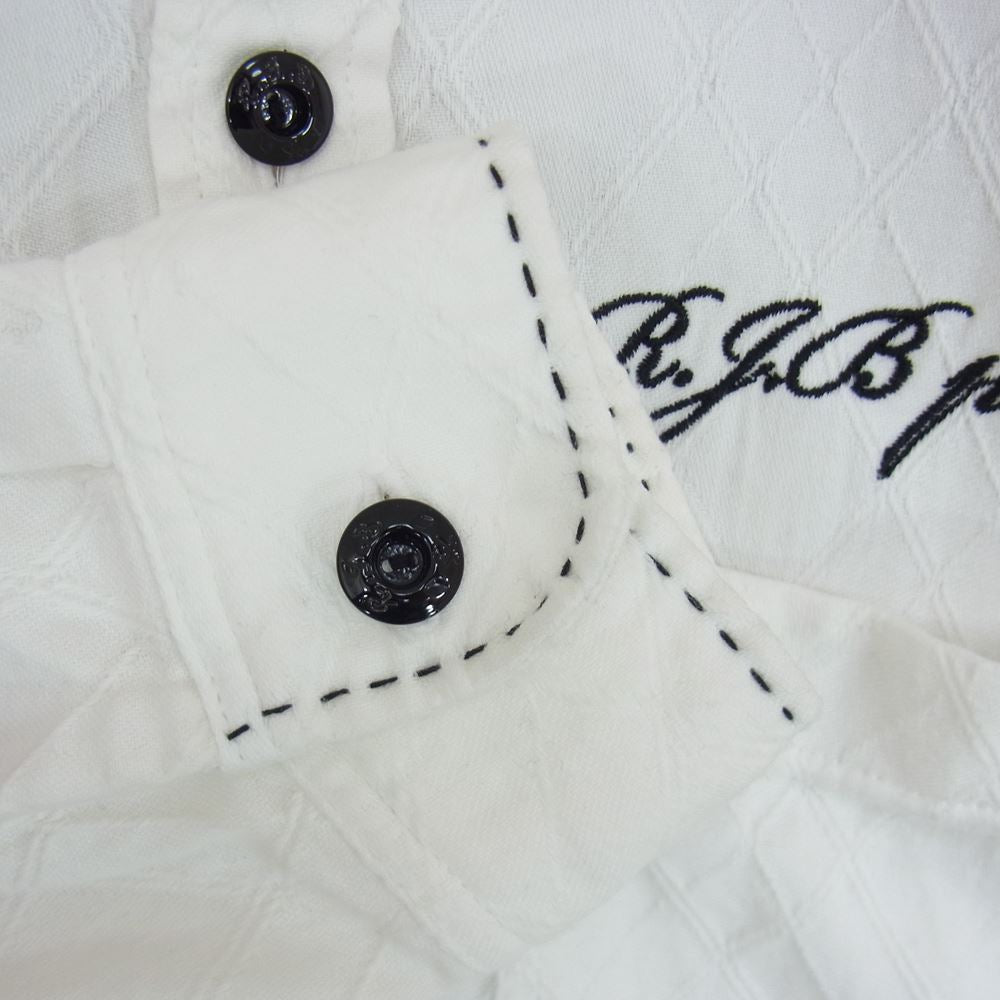 R.J.B アールジェイビー CLIPPERS 刺繍 シャツ ホワイト系 40【中古】