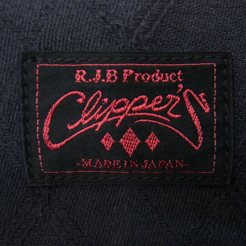 R.J.B アールジェイビー CLIPPERS 刺繍 シャツ ブラック系 40【中古】