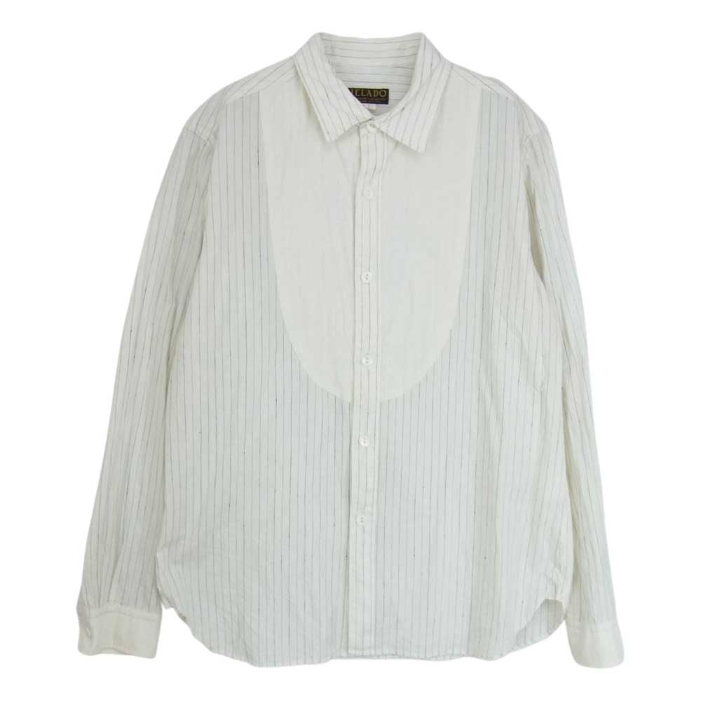 JELADO ジェラード JC-1015 Rat's Shirts ストライプ ビブ フロント シャツ オフホワイト系 L【中古】