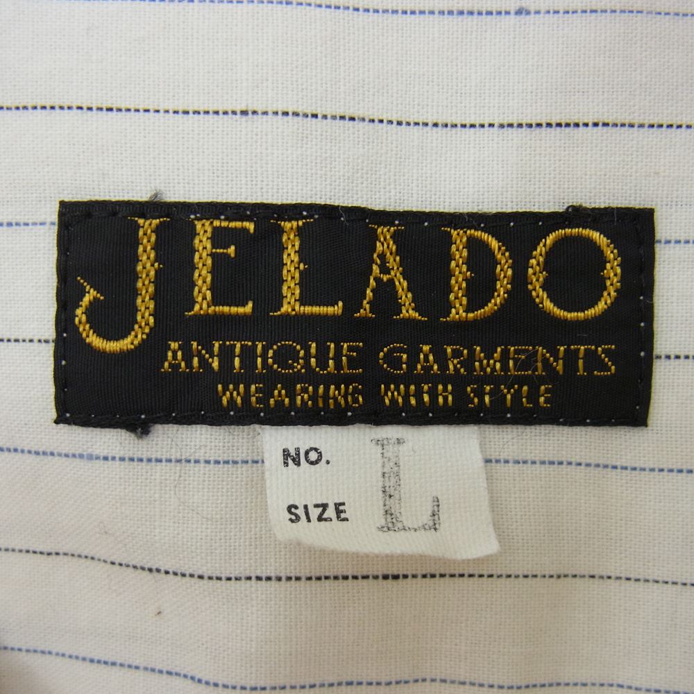 JELADO ジェラード JC-1015 Rat's Shirts ストライプ ビブ フロント シャツ オフホワイト系 L【中古】